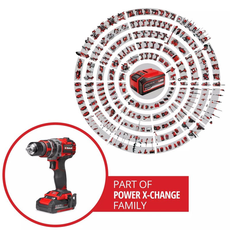 EINHELL TRAPANO AVVITATORE A PERCUSSIONE TP-CD 18/60 Li-i BL (1x2