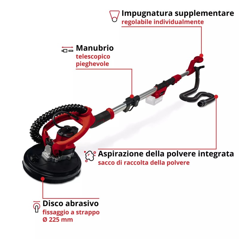EINHELL LEVIGATRICE PER MURI TP-DW 18/225 Li - Solo