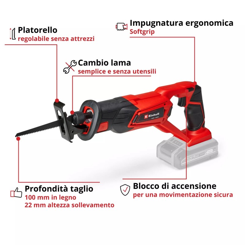 EINHELL SEGA UNIVERSALE A BATTERIA TE-AP 18/22 Li-Solo