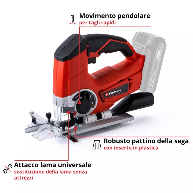 EINHELL SEGHETTO ALTERNATIVO A BATTERIA TE-JS 18/80 Li-Solo