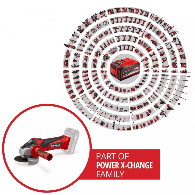 EINHELL SMERIGLIATRICE ANGOLARE A BATTERIA TC-AG 18/115 Li-Solo
