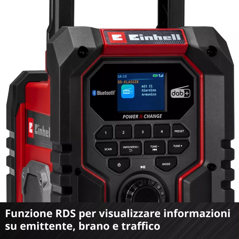 EINHELL RADIO DA CANTIERE TE-CR 18 Li DAB+/FM/BT - Solo