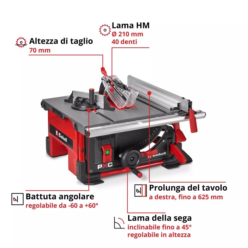 EINHELL SEGA CIRCOLARE DA BANCO TE-TS 36/8 T Li-Solo