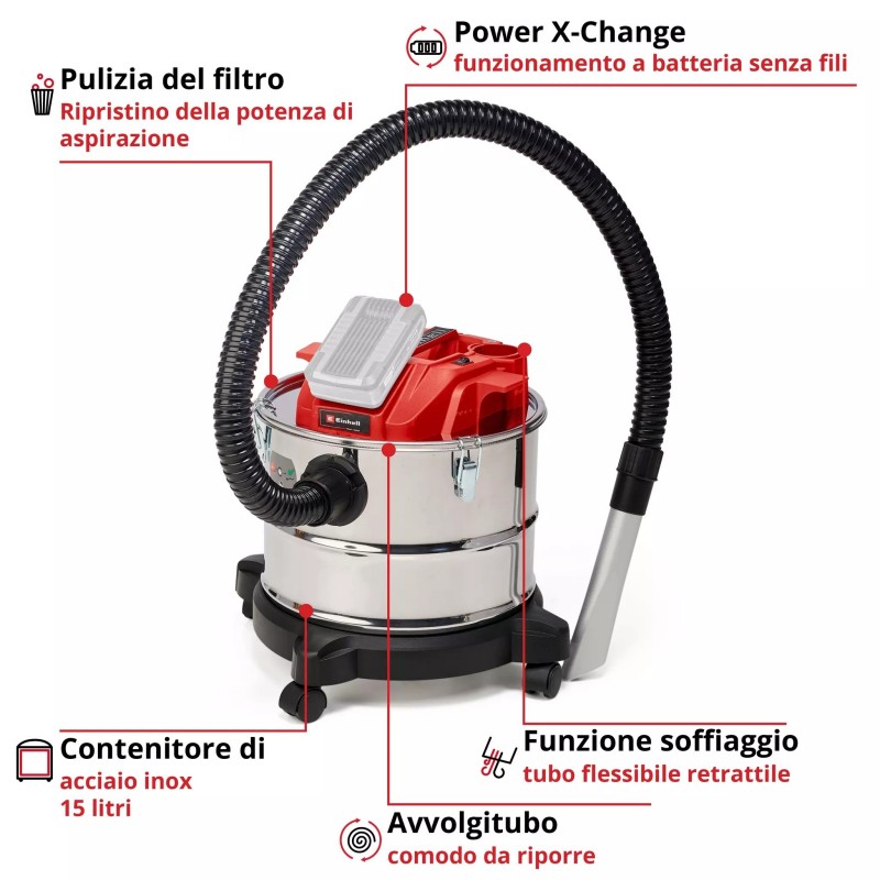 EINHELL ASPIRACENERE TE-AV 18/15 Li C-Solo