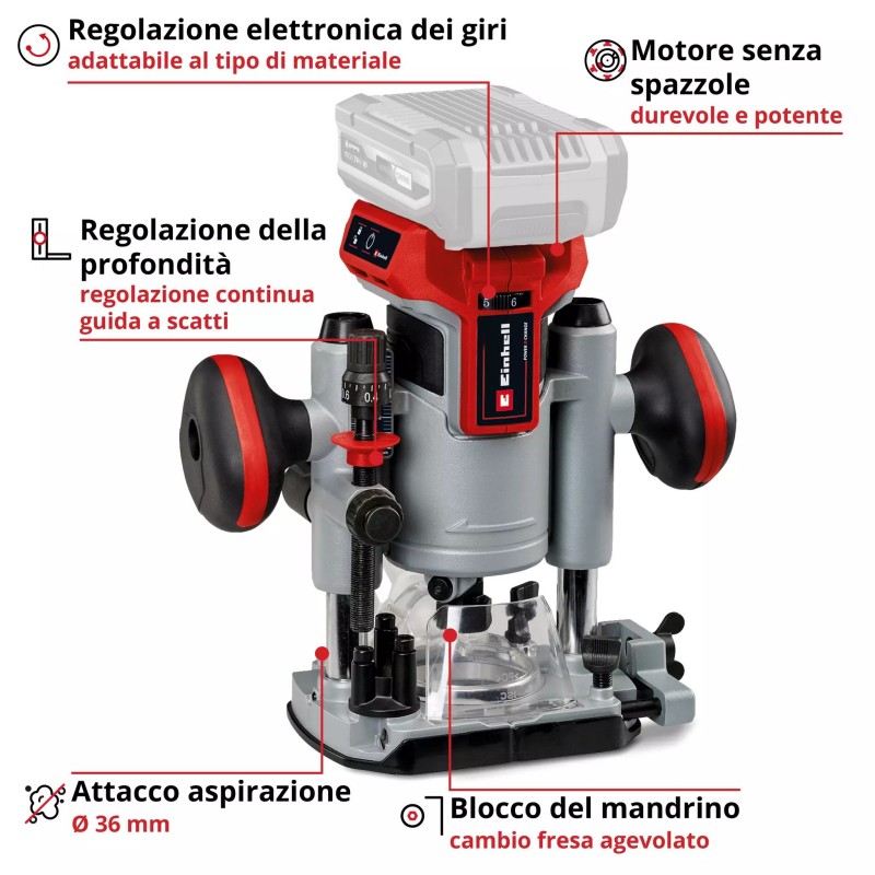 EINHELL FRESATRICE VERTICALE TP-RO 18 Li BL - Solo