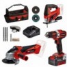 EINHELL KIT UTENSILI A BATTERIA TE-TK 18/3 Li Kit (JS+CD+AG)