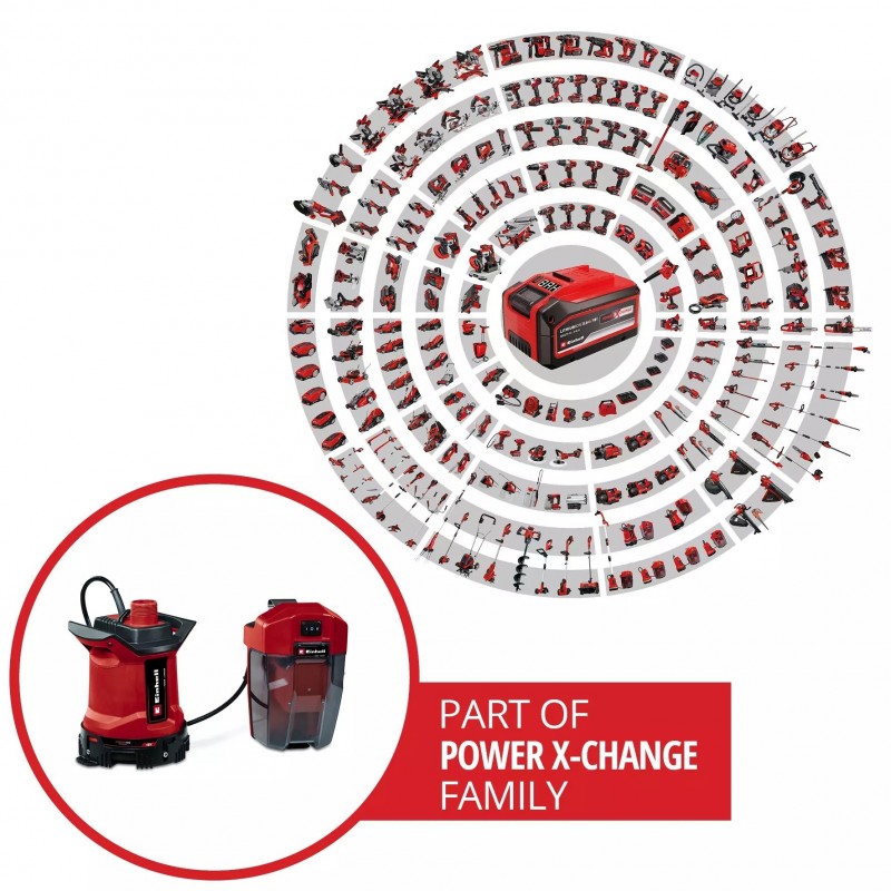 EINHELL POMPA SOMMERSA A BATTERIA GE-DP 18/25 LL Li-Solo