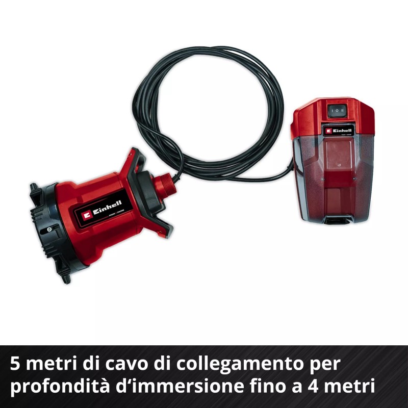 EINHELL POMPA SOMMERSA A BATTERIA GE-DP 18/25 LL Li-Solo