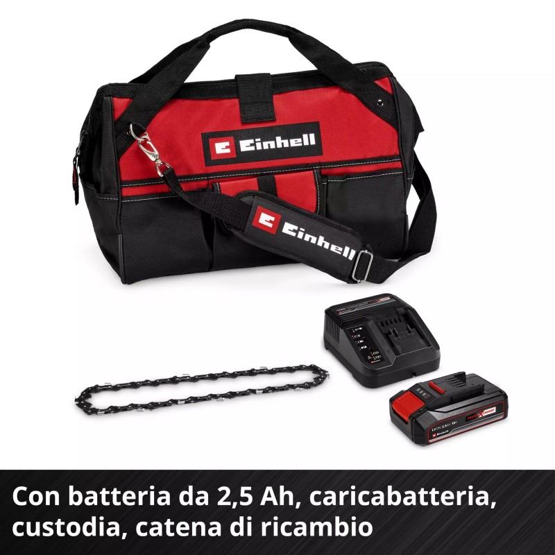 EINHELL MOTOSEGA A BATTERIA GE-PS 18/15 Li Bag Kit