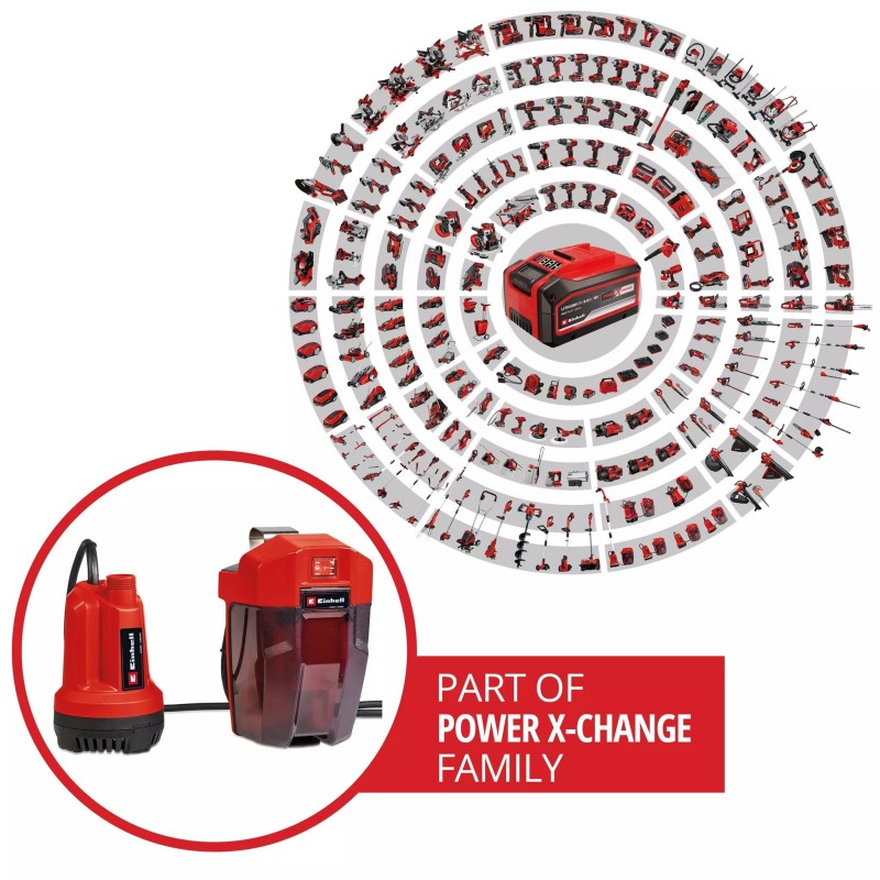 EINHELL POMPA PER ACQUE CHIARE A BATTERIA GE-SP 18 Li - Solo