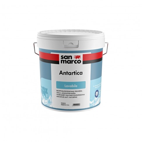 Idropittura lavabile Antartica San Marco asciugatura rapida per interni (Secchio da 4Lt o 14Lt)