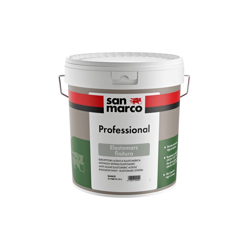Idropittura acrilica San Marco ELASTOMARC antialga per esterno (Secchio 15 Litri)