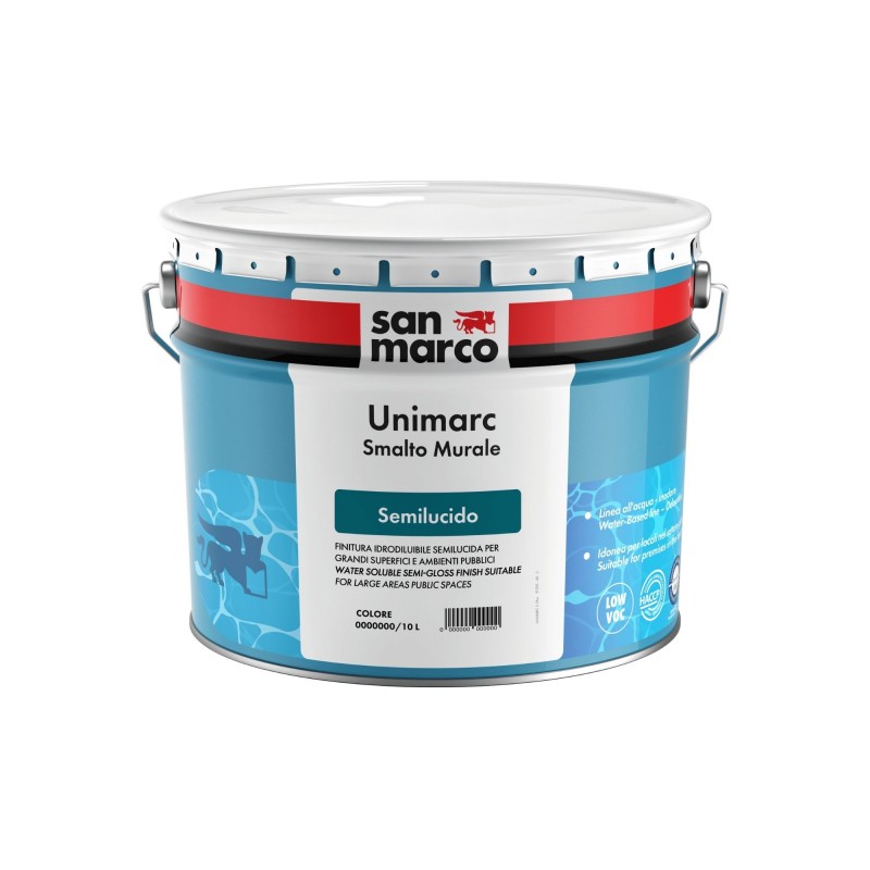 Smalto murale semilucido Unimarc San Marco per muri interni ed esterni (Secchio da 1Lt o 10Lt)