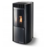 Stufa Garda 9 CS Thermos a pellet con bruciatore autopulente, Metallo Nero, a fumi posteriore/superiore, 10,1kW