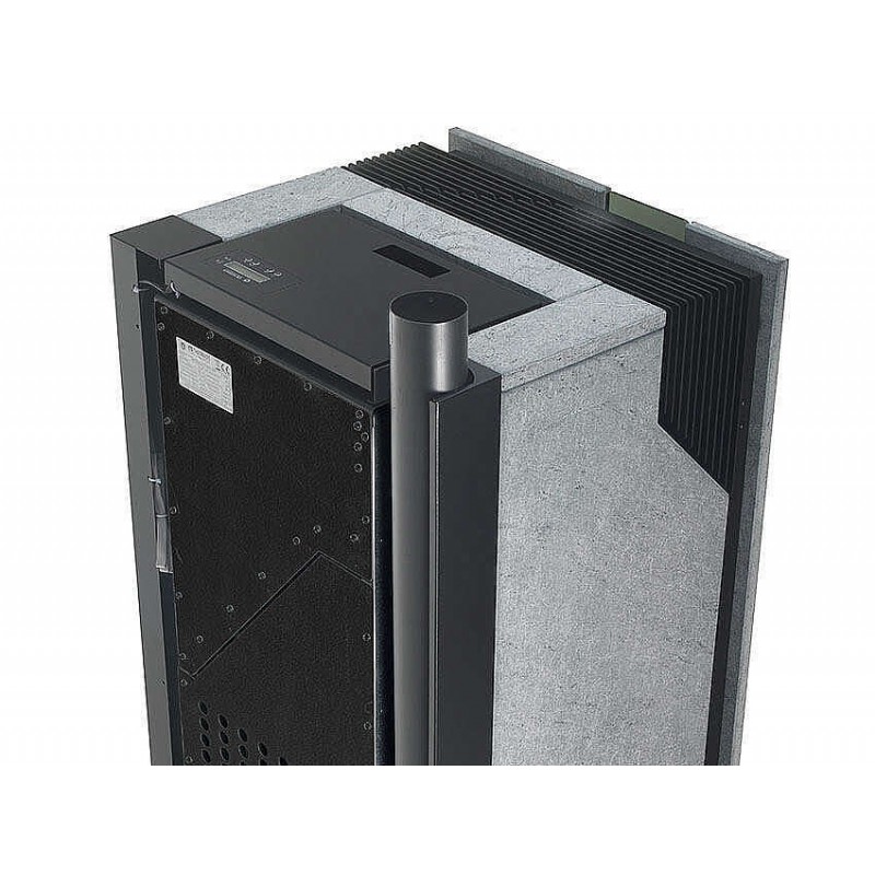 Stufa Sirmione 12 CS Thermos a pellet con bruciatore autopulente, visione posteriore