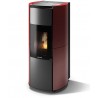 Stufa Arianna 10 Plus CS Thermos a pellet con bruciatore autopulente, Ceramica Bordeaux, a fumi posteriore/superiore, 10,8kW