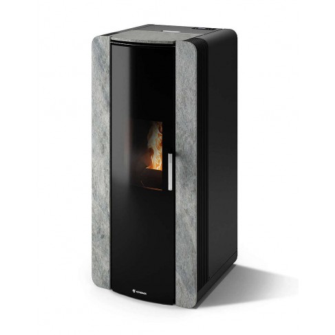 Stufa Firenze 10 CS Thermos a pellet con bruciatore autopulente, Pietra Ollare, a fumi posteriore/superiore, 10,8kW