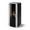 Stufa Firenze 12 CS Thermos a pellet con bruciatore autopulente, Pietra Bianco Platino, a fumi posteriore/superiore, 13,2kW