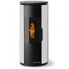 Stufa Leire Stagna CS Thermos a pellet, Metallo Bianco + Top Metallo Nero Soft, a fumi posteriore/superiore, 8,9kW