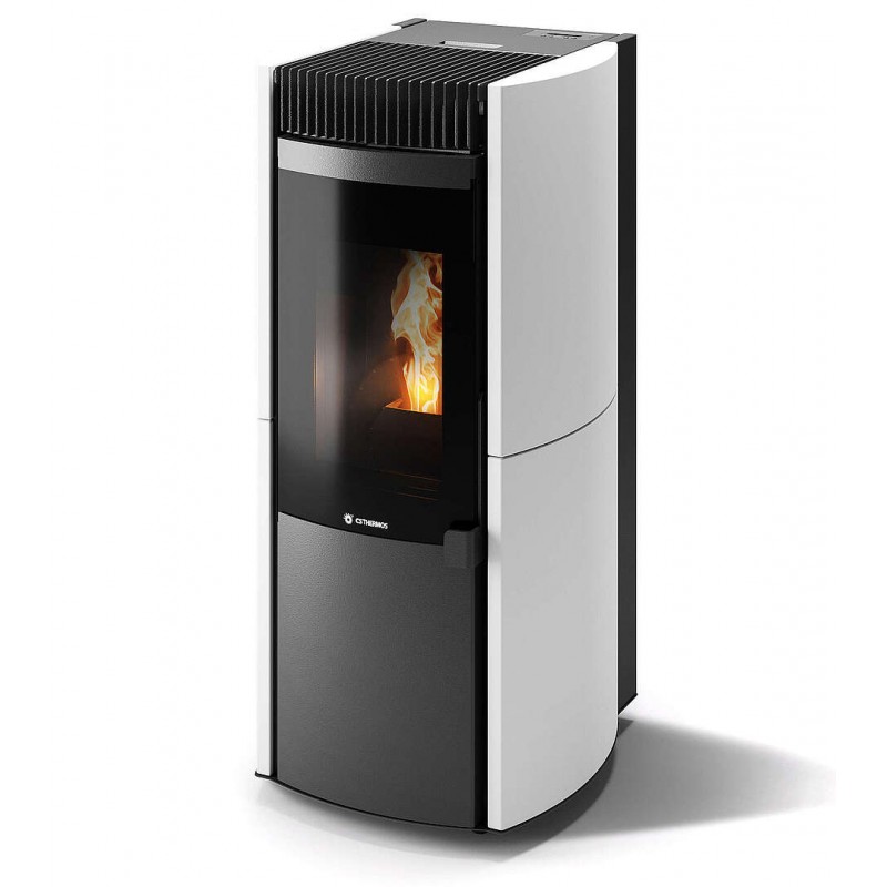 Stufa Garda 9 Plus Stagna CS Thermos a pellet, Ceramica Perla, a fumi posteriore/superiore, 10,1kW