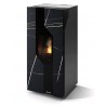 Stufa Sirmione 9 Stagna CS Thermos a pellet, Pietra Nero Azalai, a fumi posteriore/superiore, 10,1kW