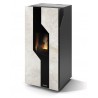 Stufa Sirmione 10 Stagna CS Thermos a pellet, Pietra Bianco Platino, a fumi posteriore/superiore, 10,8kW