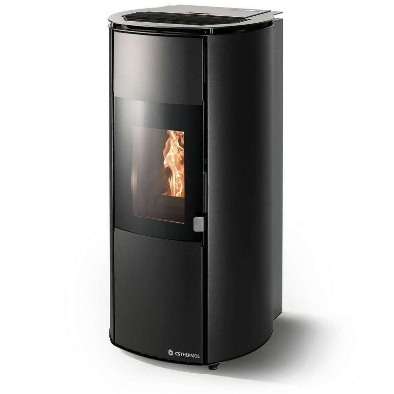 Stufa Arianna 12 Stagna CS Thermos a pellet, Metallo Nero, a fumi posteriore/superiore, 13,2kW