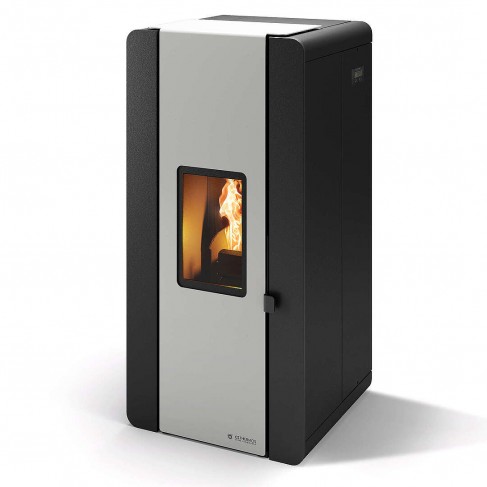 Termostufa Venexia 25 CS Thermos a pellet con bruciatore autopulente, Metallo Grigio, a fumi posteriore/superiore, 25,7kW CS The