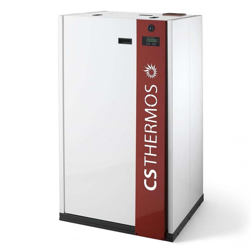 Caldaia Lyra Eco 27 CS Thermos a pellet con bruciatore autopulente, Metallo Bianco, 22,2kW
