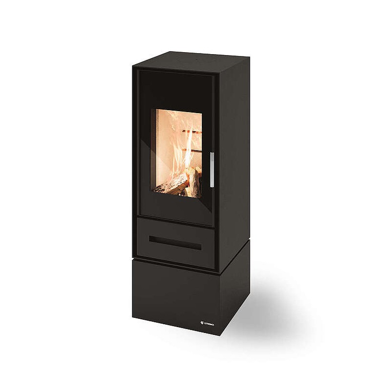 Stufa Vega CS Thermos a legna, Metallo Nero, Uscita fumi posteriore/superiore, 9,3kW