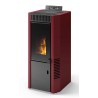 Stufa Cortina 10 CS Thermos a pellet con bruciatore autopulente, Metallo Rosso, 10,8 kW