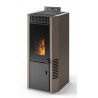 Stufa Cortina 12 CS Thermos a pellet con bruciatore autopulente, Metallo Tortora, 12,4kW