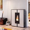 Stufa a pellet canalizzata Cadel Tile3 Plus bianca con braciere in ghisa, 10kW  - 2