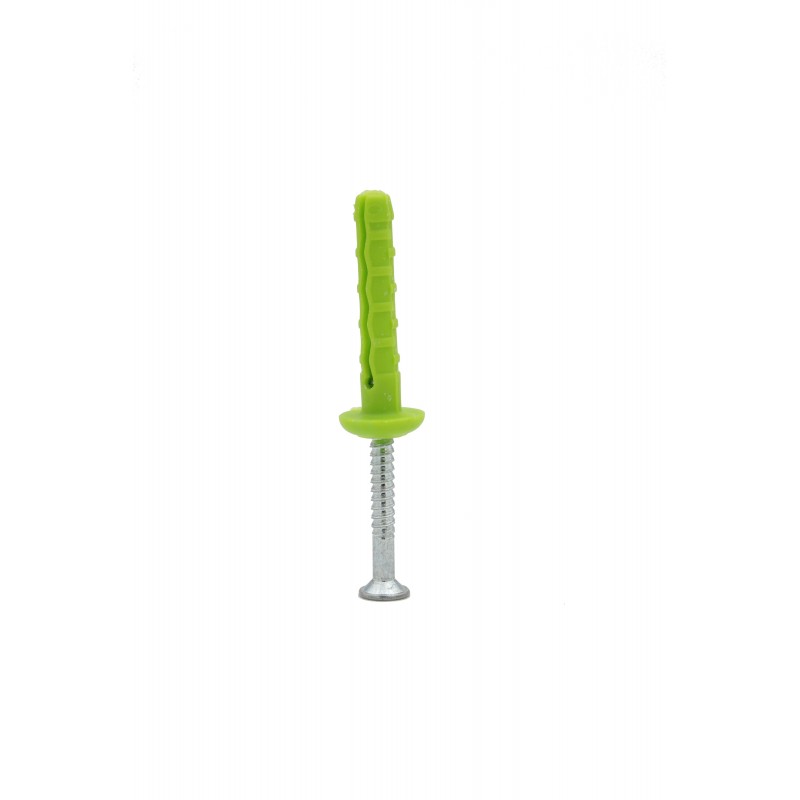 Tassello a percussione a testa bombata verde 6x37 confezione da 200 pz