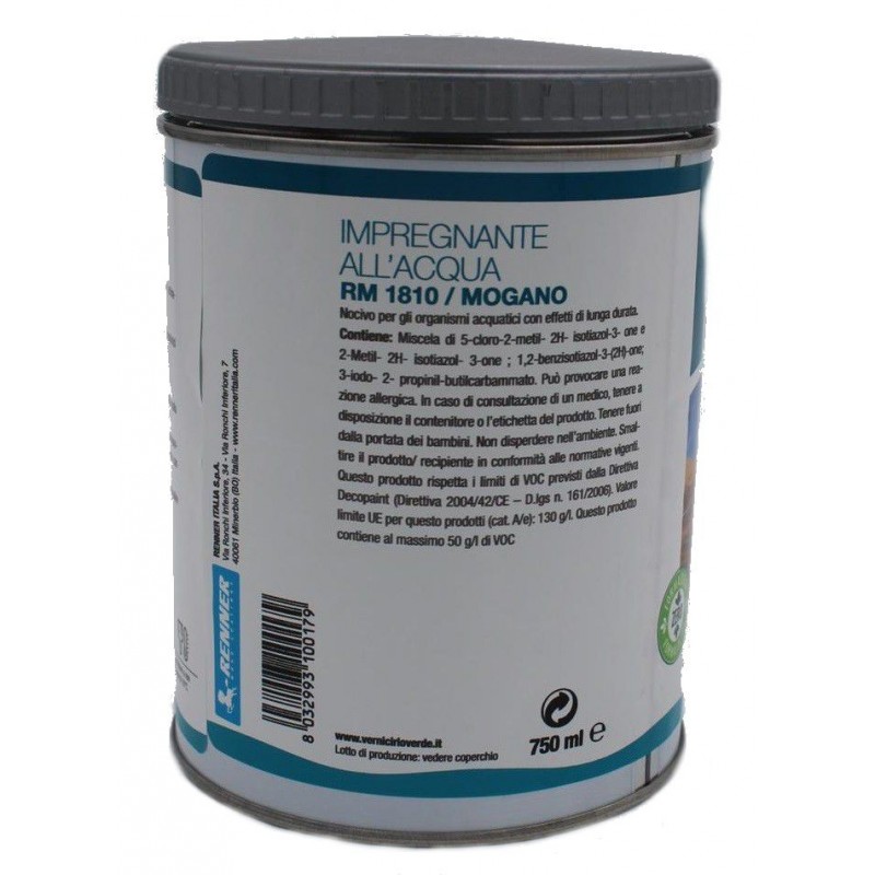 Impregnante all'acqua per legno Mogano RM 1810