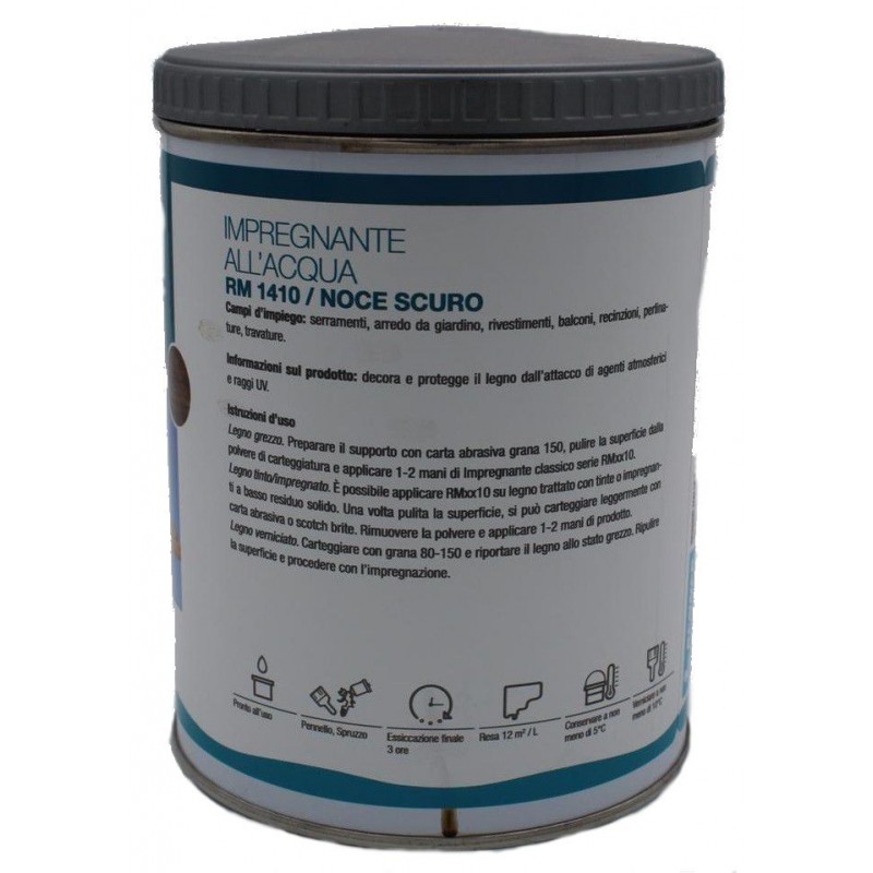 Impregnante all'acqua per legno Noce Scuro RM 1410