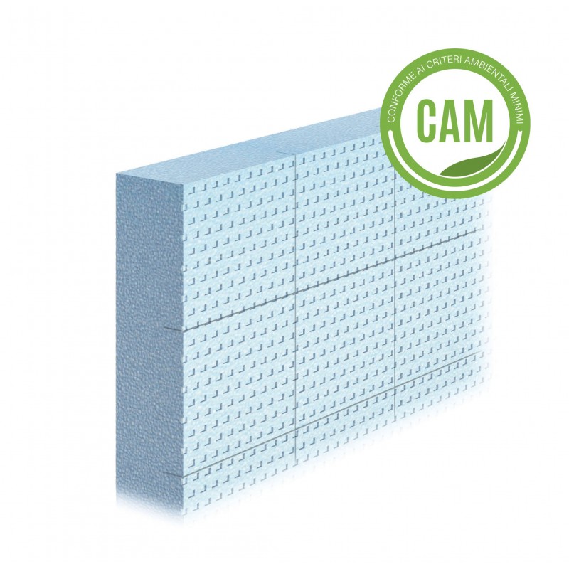 Lastra Fassa Basetherm per zoccolatura in EPS stampato 50x100 cm spessore 12 cm (Confezione da 6 lastre pari a 3 mq) Fassa Borto