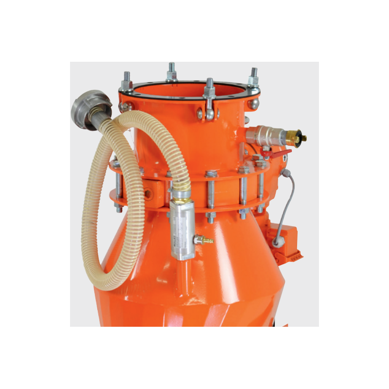 Dettaglio di convogliatore di sistema a caduta libera per silo SILOJET XXL-D Knauf PFT 400V 3 fasi