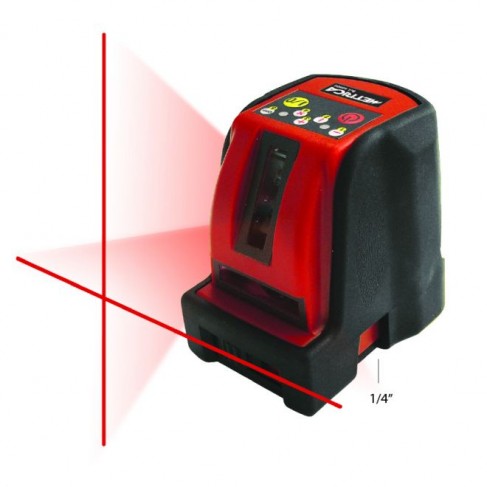Livella laser Metrica Laserbox 2 Gommato con raggio rosso e supporto a molla, fino a 10/15 metri