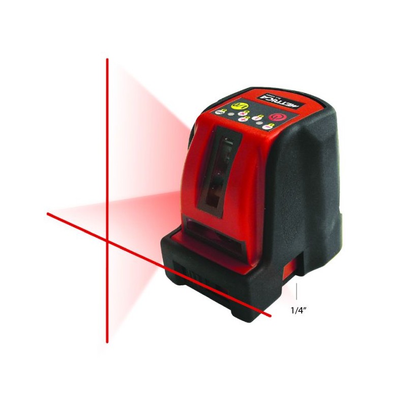 Livella laser Metrica Laserbox 2 Gommato con raggio rosso e supporto a molla, fino a 10/15 metri