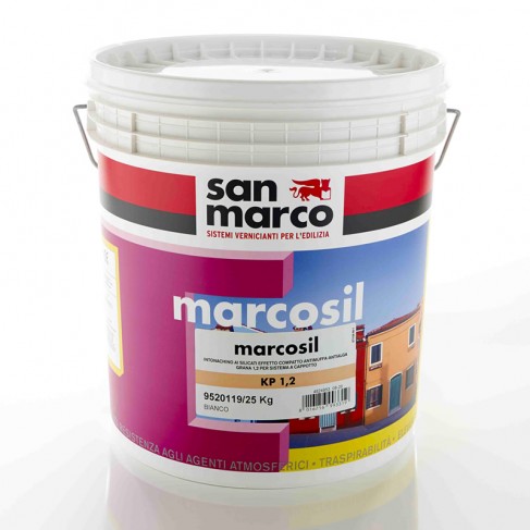 Intonachino minerale compatto San Marco Marcosil grana 1,2 per sistema a cappotto (secchio 25Kg) San Marco - 1