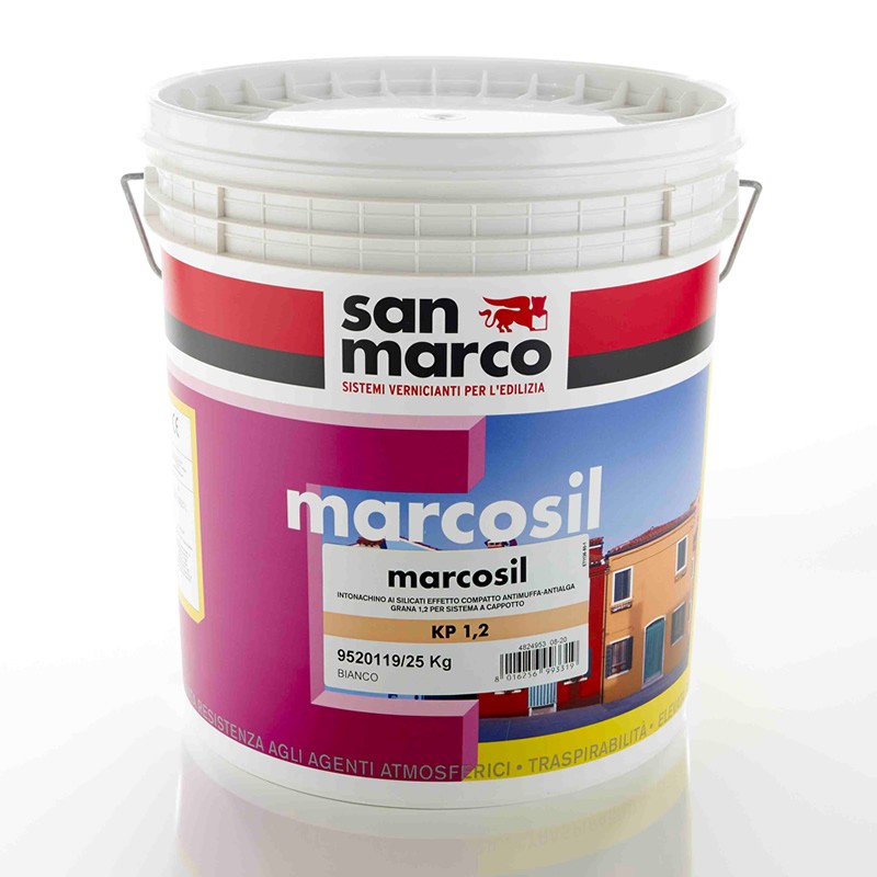 Intonachino minerale compatto San Marco Marcosil grana 1,2 per sistema a cappotto (secchio 25Kg) San Marco - 1