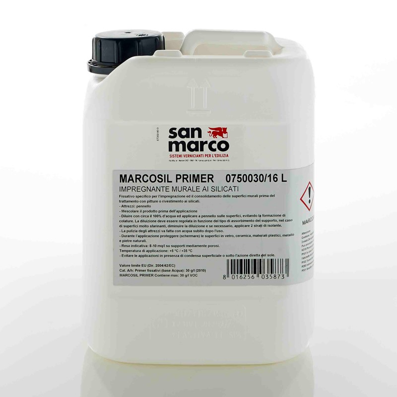Impregnante murale ai silicati San Marco Marcosil primer (Tanica 16 Litri) San Marco - 1