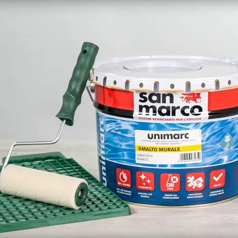 Smalto murale opaco Unimarc San Marco per muri interni ed esterni (Secchio da 1Lt, 4Lt o 10Lt) San Marco - 2