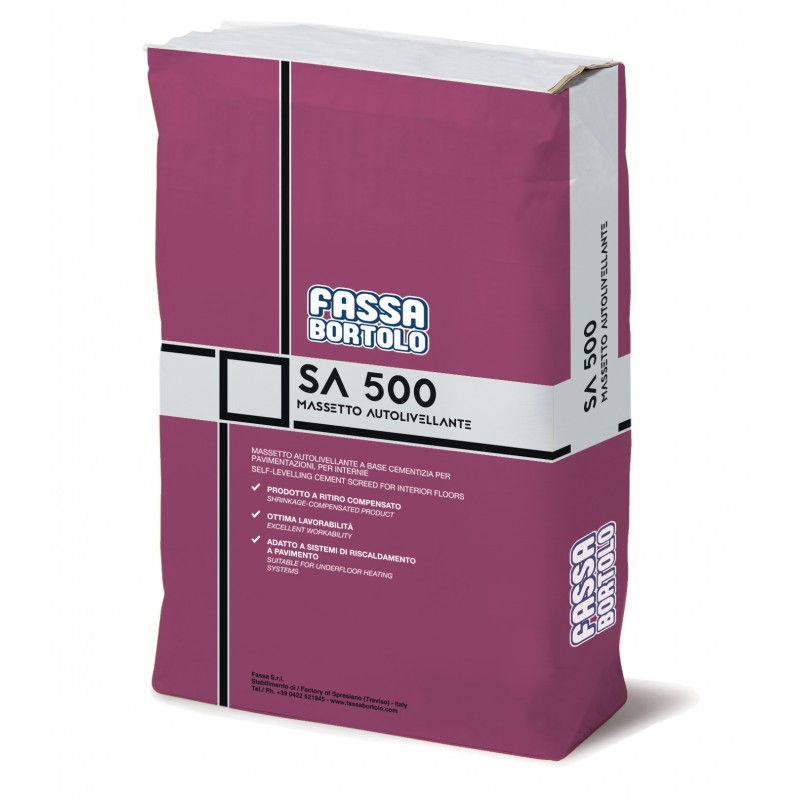 Massetto Fassa SA 500 autolivellante cementizio (Sacco da 25 Kg) Fassa Bortolo - 1