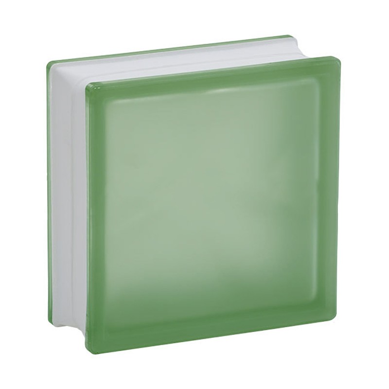 Mattone vetrocementeo Dakota satinato verde, 190x190x80mm