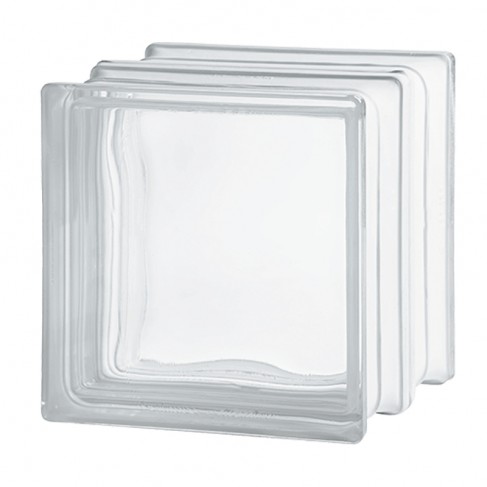 Mattone vetrocemento Dakota ondulato bianco resistenza fuoco EI90, 190x190x160mm (Confezione da 2 pezzi) Dakota - 1