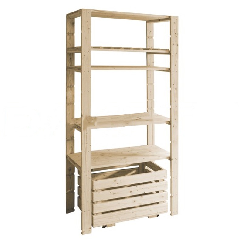 Scaffalatura Dakota Combo 5 ripiani in legno di abete bianco, 800x1700x400mm Dakota - 1