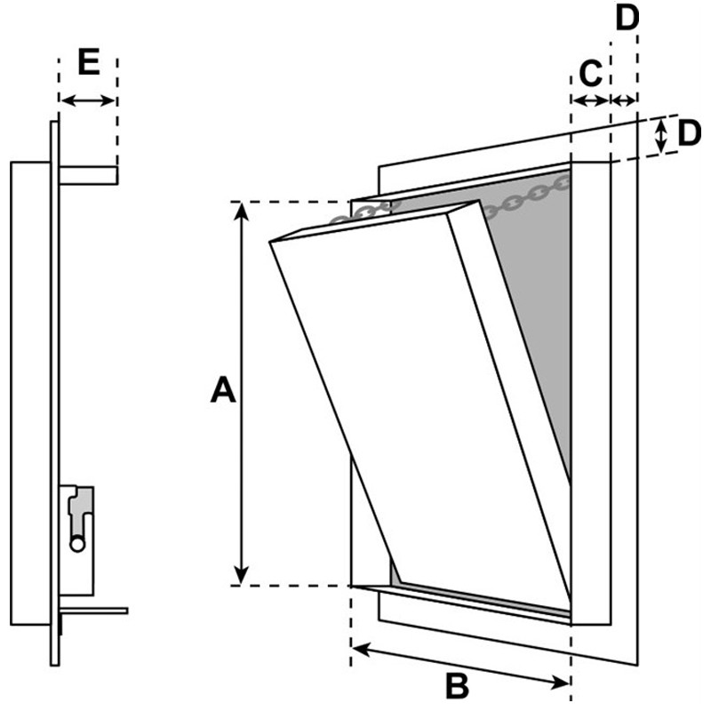 Botole d'ispezione resistenti al fuoco FF Systems F4 per pareti in cartongesso, 25mm(2pz) FF Systems - 6
