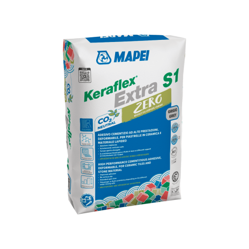 Adesivo cementizio Mapei Keraflex Extra S1 Zero (Sacco da 25 Kg)